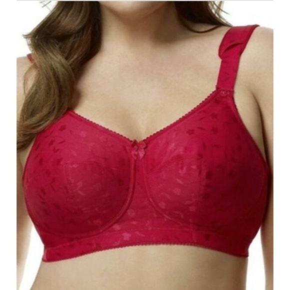 NEW Elila Red Full coverage Wireless Bra 38I - Picture 1 of 9